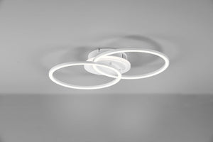 Plafoniera VENIDA LED doppio cerchio con luce centrale e regolazione intensità L.58cm bianco R62783431