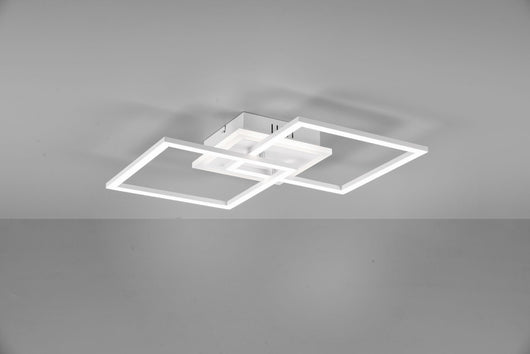 Plafoniera VENIDA LED doppio quadrato con luce centrale e regolazione intensità L.58cm bianco R62793431