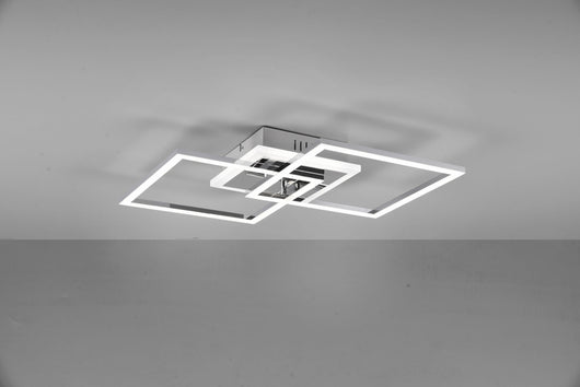 Plafoniera VENIDA LED doppio quadrato con luce centrale e regolazione intensità L.58cm cromato R62793406