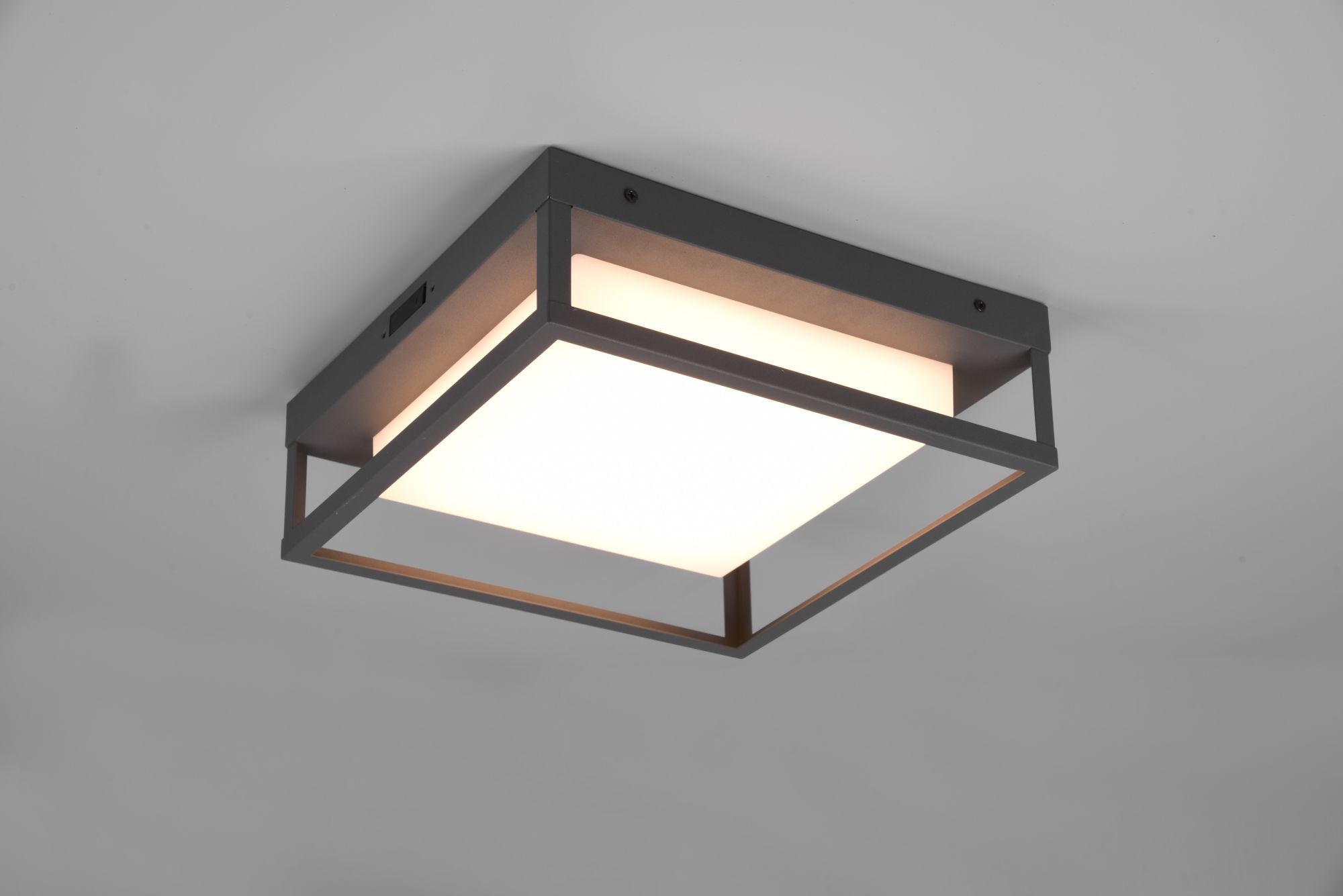 Plafoniera WITHAM LED cn regolazione luce calda-fredda ip44 L.30cm antracite 677860142