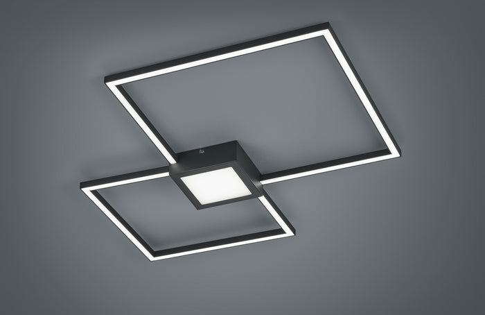 Plafoniera led HYDRA metallo doppio quadrato 676210342 antracite