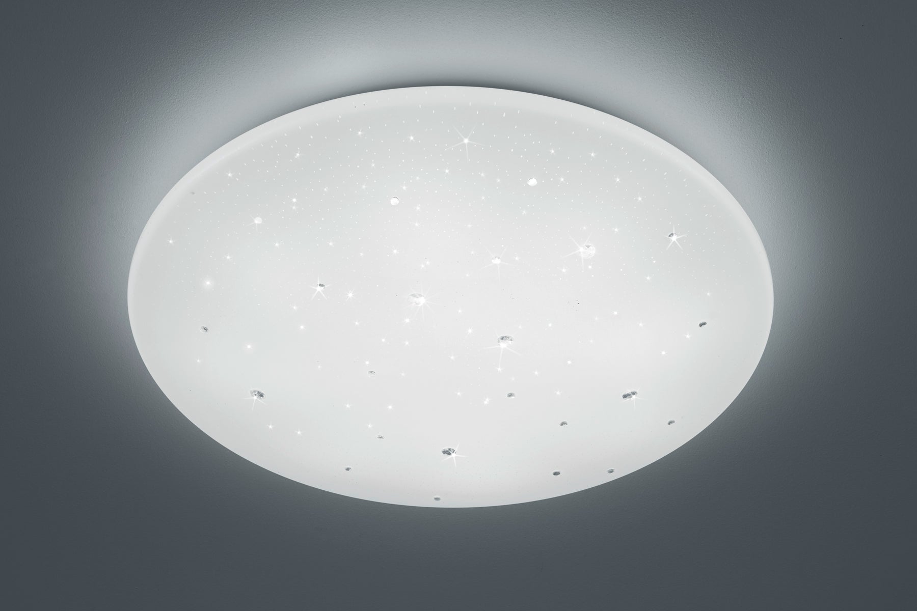 Plafoniera led con applicazioni cristalli ACHAT effetto cielo stellato  R62736000