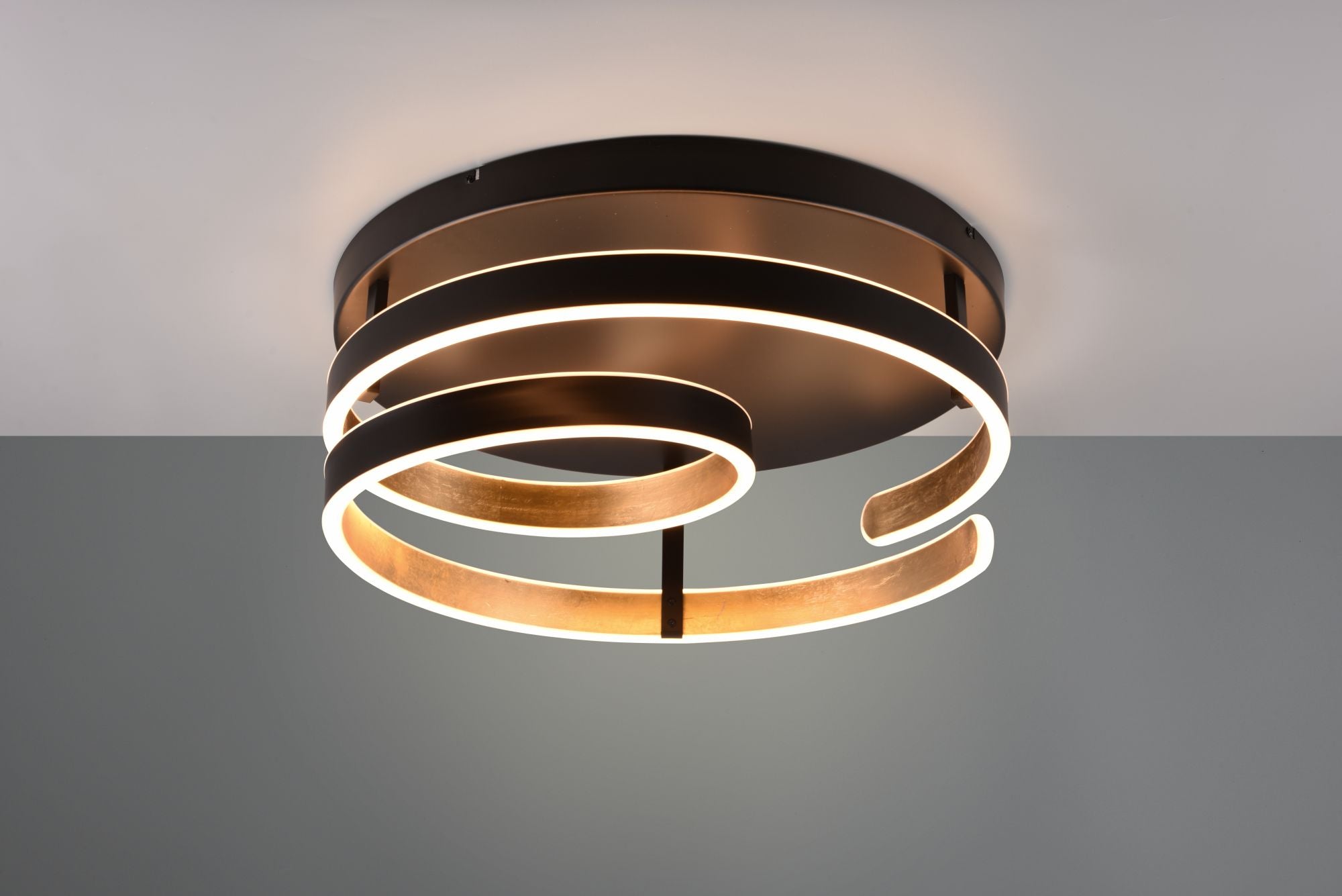 Plafoniera led in metallo nero e oro Medera 644110180