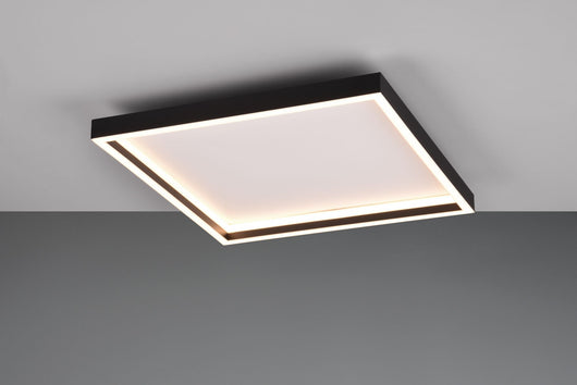 Plafoniera led quaadrata con bordo in metallo nero Rotonda R64502132