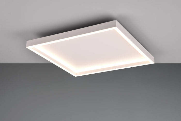 Plafoniera led quadrata con bordo in metallo bianco Rotonda R64502132