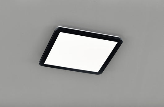 Plafoniera led quadrata metallo nero dimmerabile con interruttore a parete 40x40cm CAMILLUS R62932032