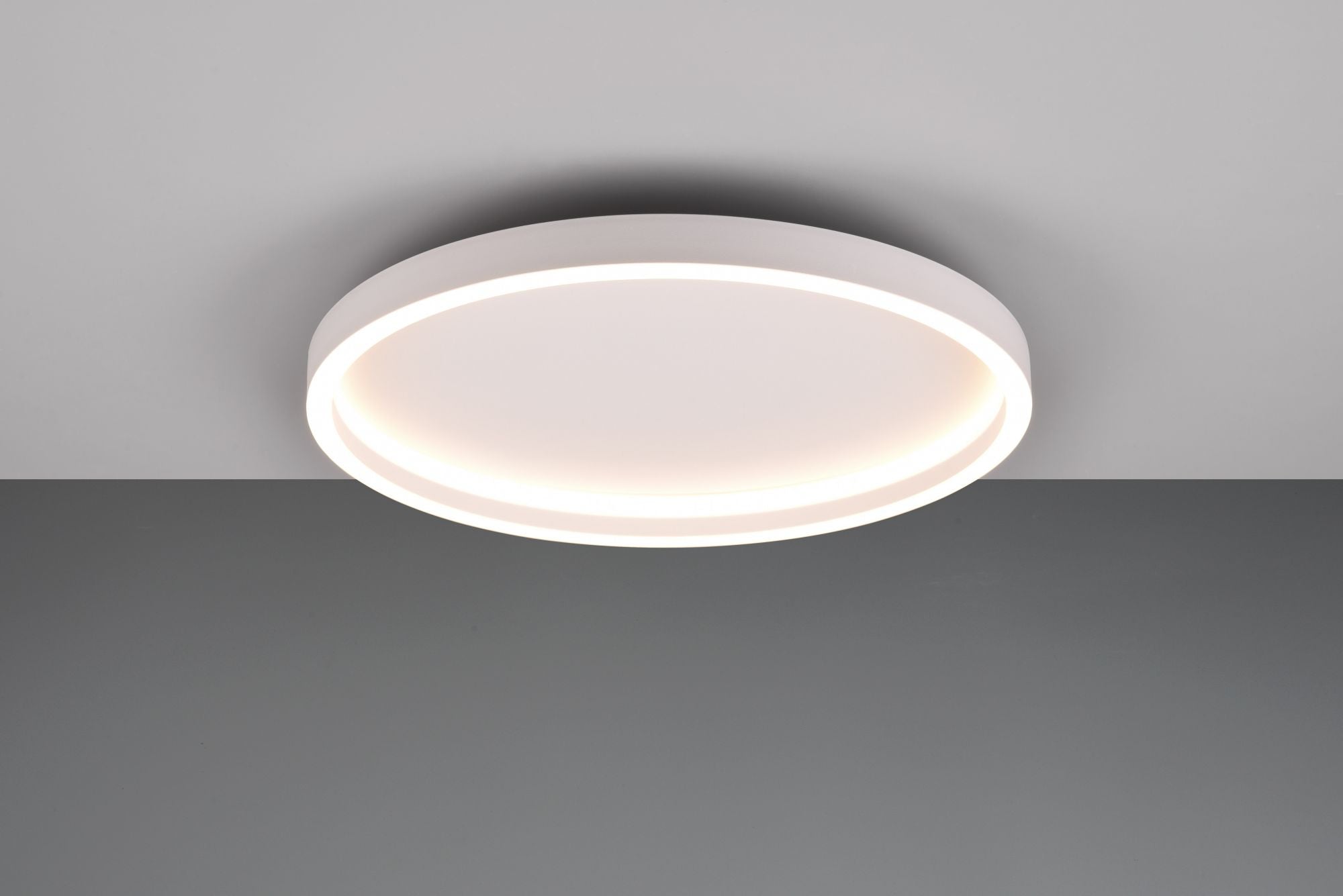 Plafoniera led rotonda con bordo in metallo bianco Rotonda R64502131