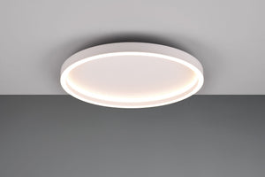 Plafoniera led rotonda con bordo in metallo bianco Rotonda R64502131