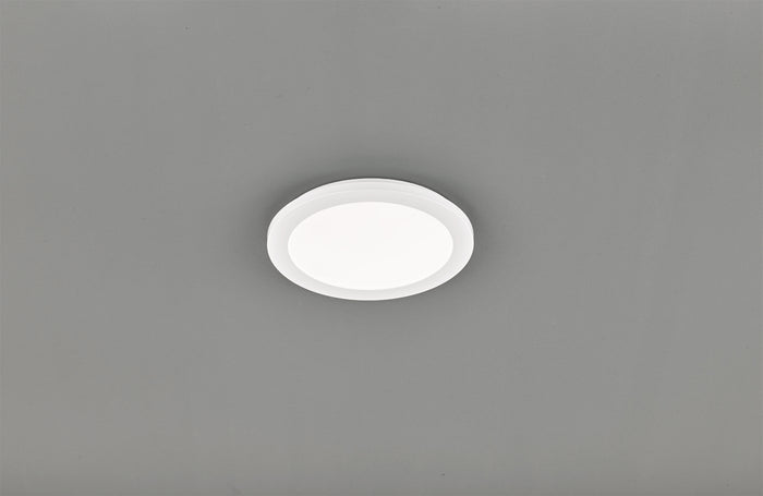 Plafoniera led tonda metallo bianco dimmerabile con interruttore a parete 26cm CAMILLUS R62921501