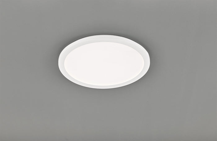 Plafoniera led tonda metallo bianco dimmerabile con interruttore a parete 40cm CAMILLUS R62922401