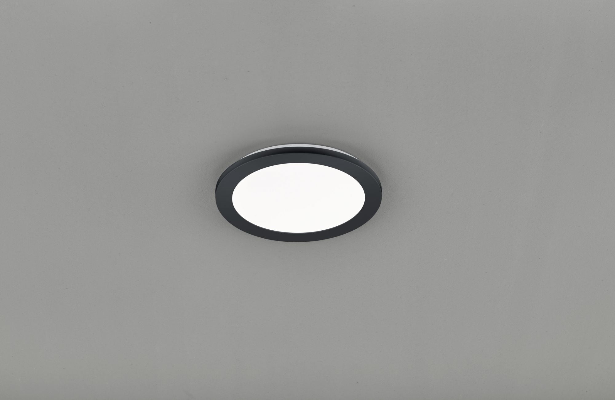 Plafoniera led tonda metallo nero dimmerabile con interruttore a parete 26cm CAMILLUS  R62921532