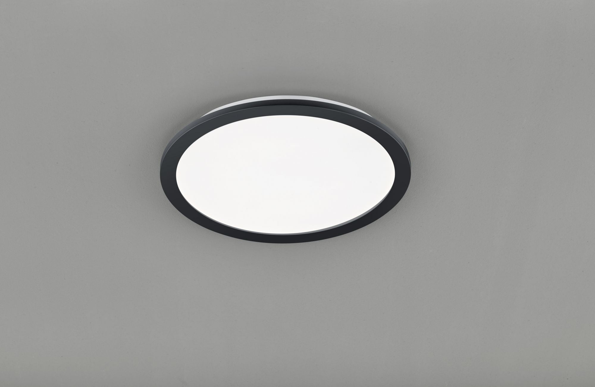 Plafoniera led tonda metallo nero dimmerabile con interruttore a parete 40cm CAMILLUS R62922432