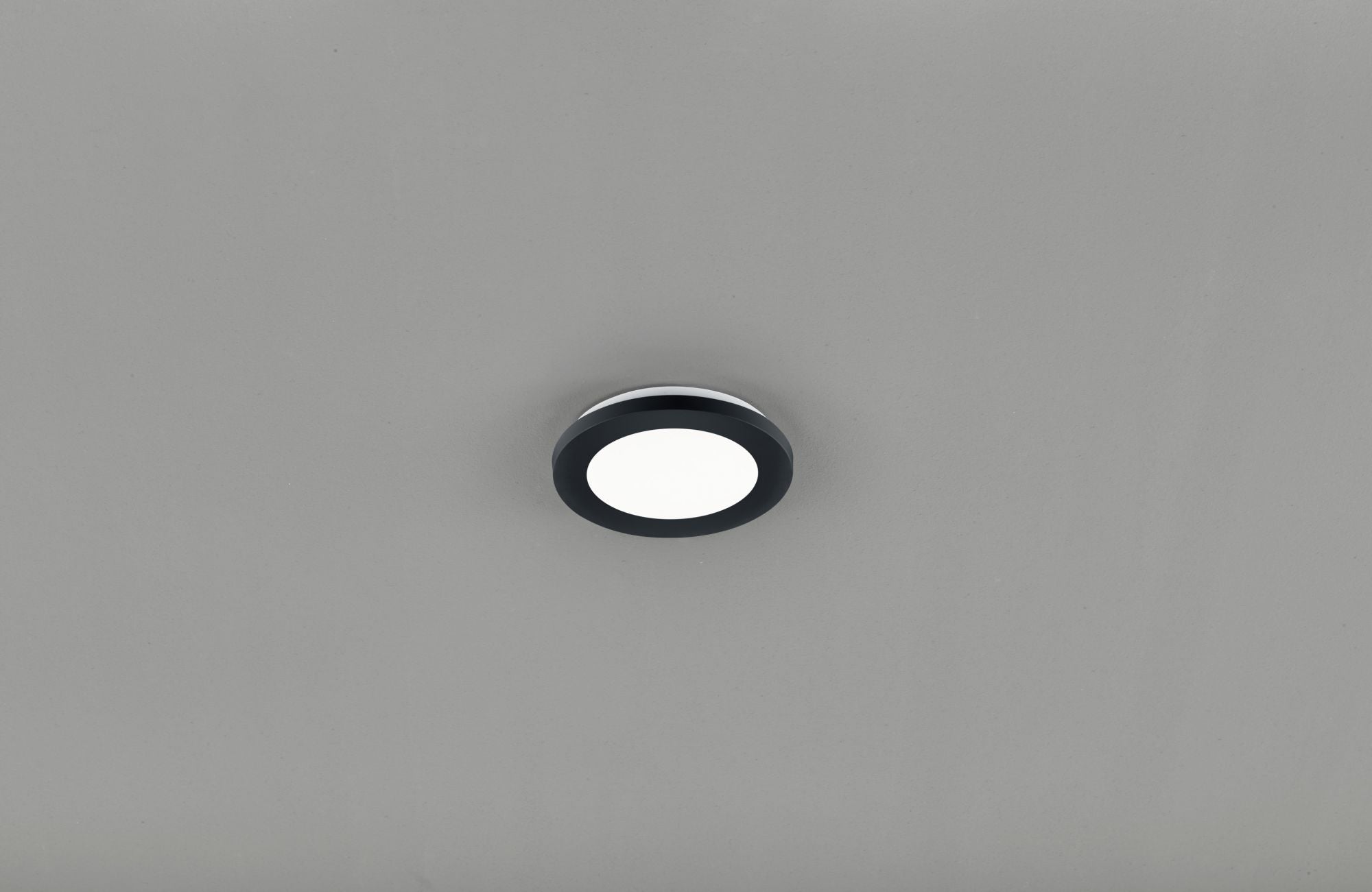 Plafoniera led tonda metallo nero dimmerabile con interruttore a parete 17cm CAMILLUS R62921032