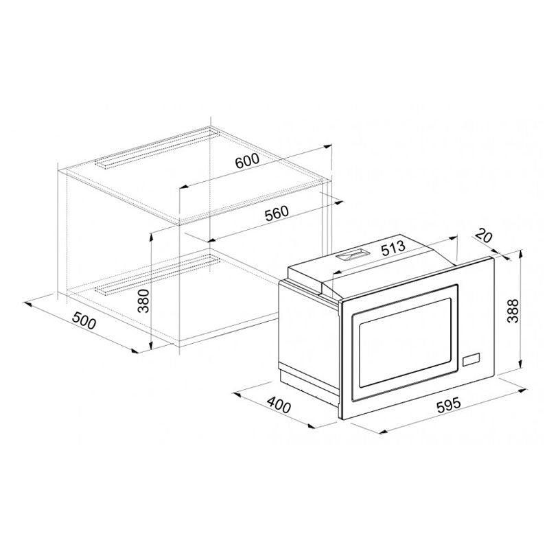 Forno Microonde da incasso elleci Plano MW Granitek 43 Grigio Tortora FGSP28143WS