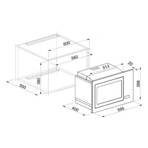 Forno Microonde da incasso elleci Plano MW Granitek 43 Grigio Tortora FGSP28143WS