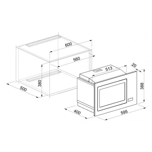 Forno Microonde da incasso elleci Plano MW Granitek 43 Grigio Tortora FGSP28143WS