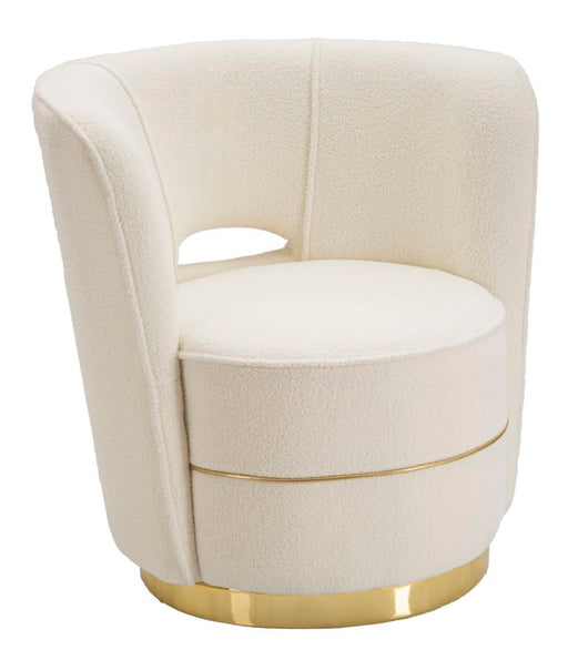 Poltrona elegante in tessuto crema e oro 85x77x83 cm Iceland Plus