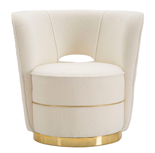 Poltrona elegante in tessuto crema e oro 85x77x83 cm Iceland Plus