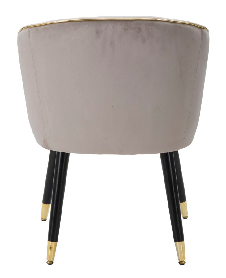 Poltrona elegante, tessuto grigio, gambe legno nero 62x58x78cm Paris Gold