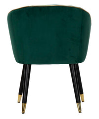 Poltrona elegante, tessuto verde, gambe legno nero 62x58x78cm Paris Gold