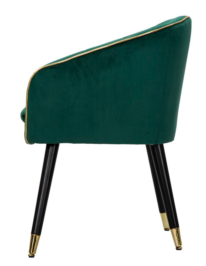 Poltrona elegante, tessuto verde, gambe legno nero 62x58x78cm Paris Gold