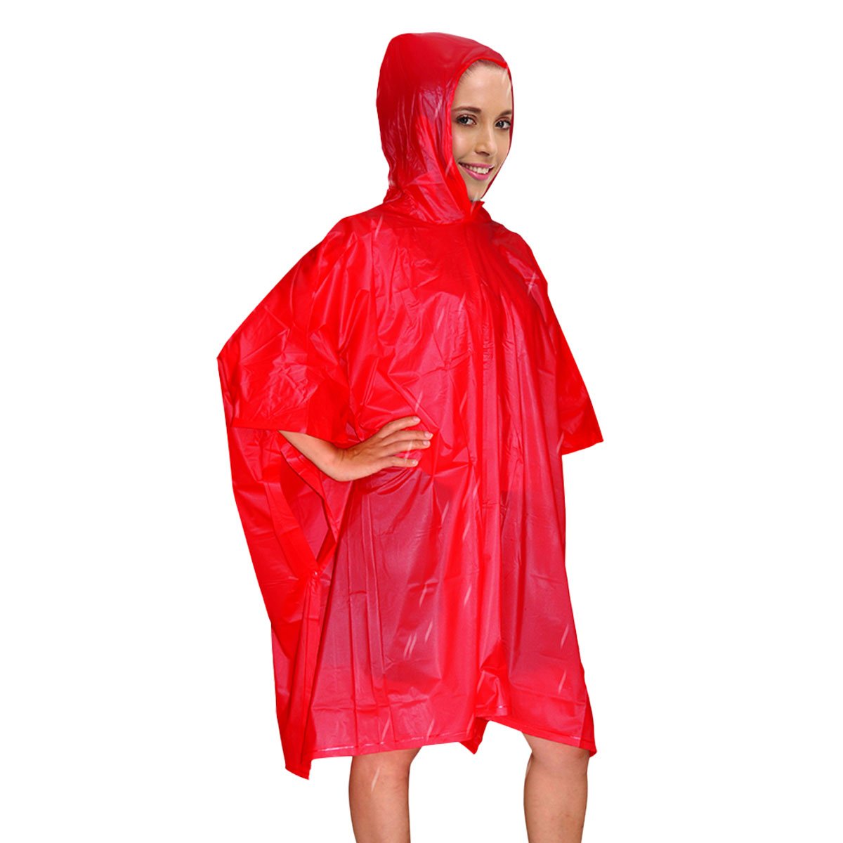 Poncho Impermeabile adulto 101x107cm Colore Assortito Blu o Rosso