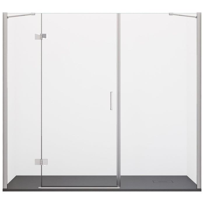 Porta Parete Doccia 205 cm 1 Anta Battente in Cristallo Trasparente 8mm H195 Bonussi Iole