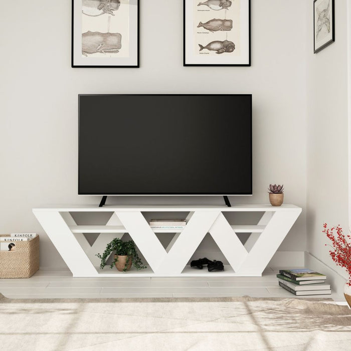 Porta tv Ralla colore bianco 158x30x40h