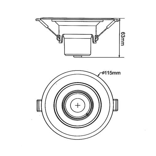 Portafaretto faro Faretto LED Luce Calda 3000k COB 8w orientabile rotondo foro incasso 65-150mm