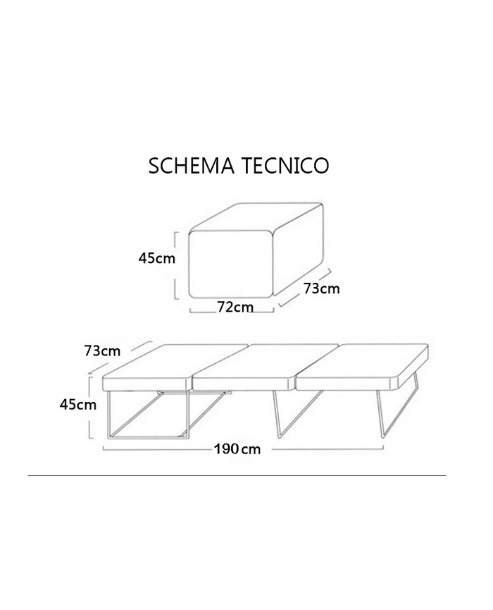 Pouf letto a scomparsa, letto richiubibile in microfibra marrone Sicorage Appy