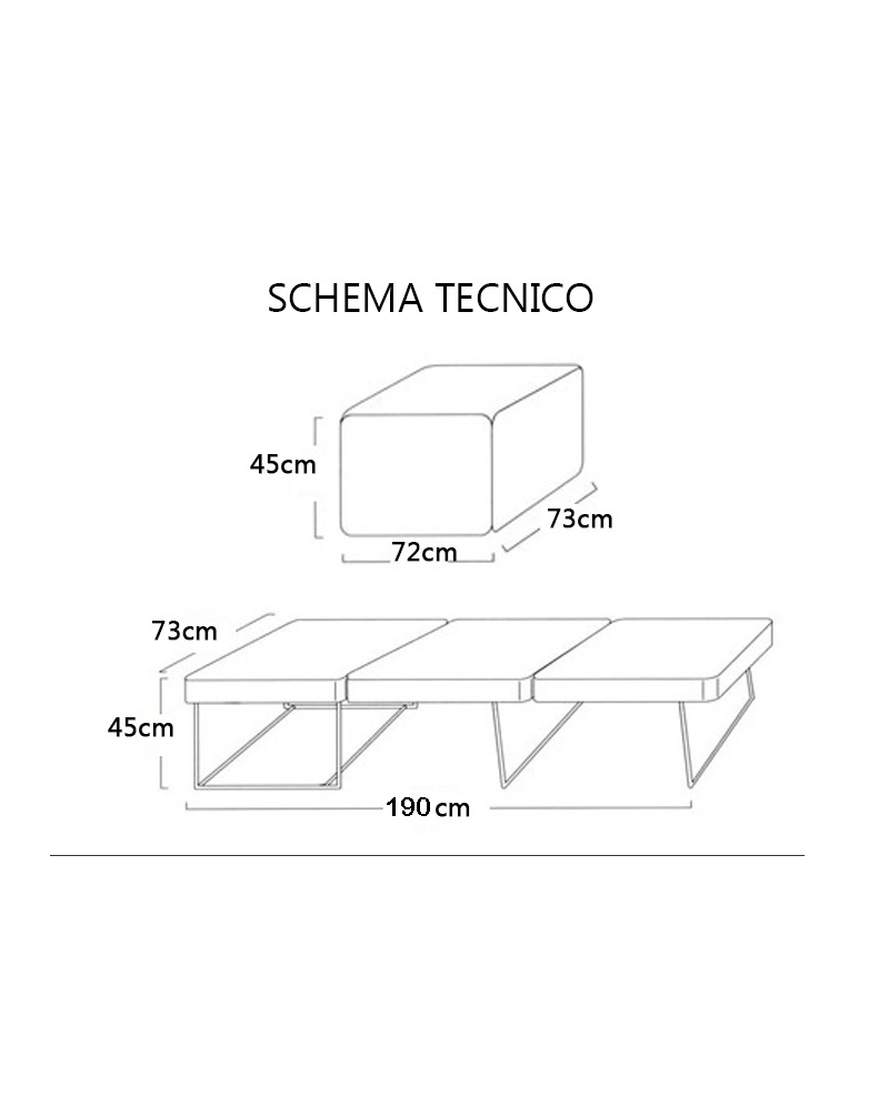 Pouf letto a scomparsa, letto richiubibile in microfibra marrone Sicorage Appy