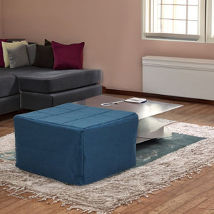 Pouf letto singolo pieghevole Vega tessuto colore blu