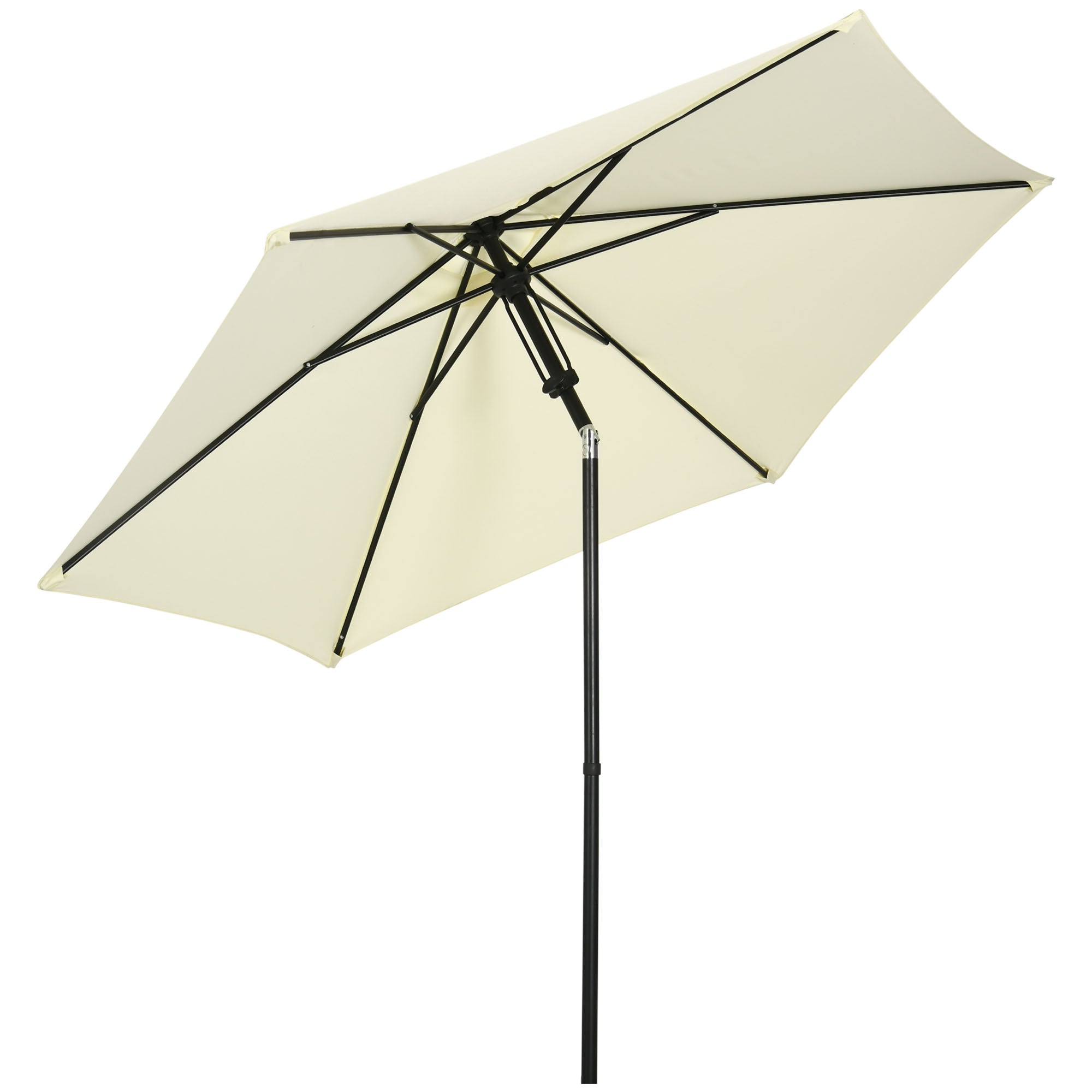 Ombrellone da Giardino Ø262x243 cm in Metallo e Poliestere Beige