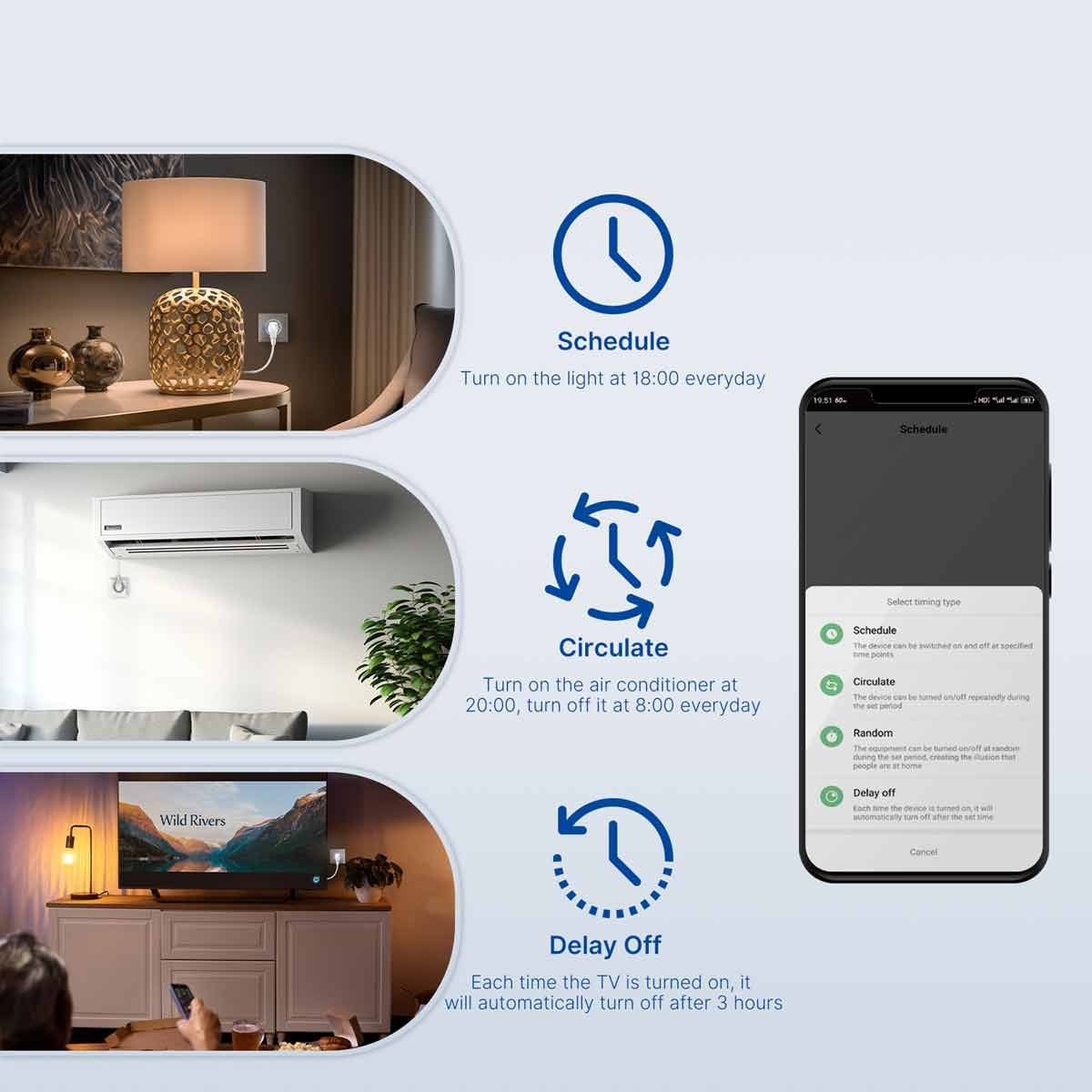 Presa Smart MATTER WiFi Presa Schuko Spina EU 220V 16A Timer Monitoraggio Consumo Compatibile Con Alexa Google Home