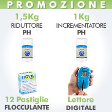 Kit regolazione PH piscina + Lettore digitale pH