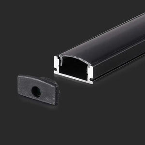 Profilo in Alluminio Lineari Colore Nero per Strip LED 2000 x 17,4 x 7mm