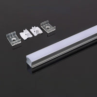 Profilo in Alluminio per Strip LED (Max l: 12,5mm) Copertura Satinata 2000 x 17,2 x 14,4mm