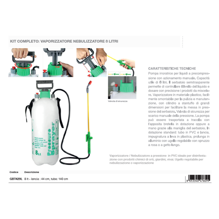 Vaporizzatore a pressione 8000ml