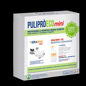 Kit Protezione Caldaia Foridra Puliprò Eco Mini composto da Filtro Defangatore Idramag Mini + Anticorrosivo Idraterm 130