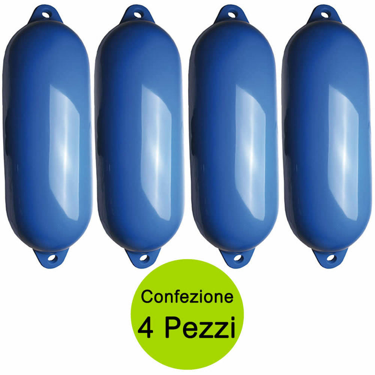 Multipack 4 pezzi parabordi majoni star fender colore blu due fori d'attacco sf1 cm 12x45