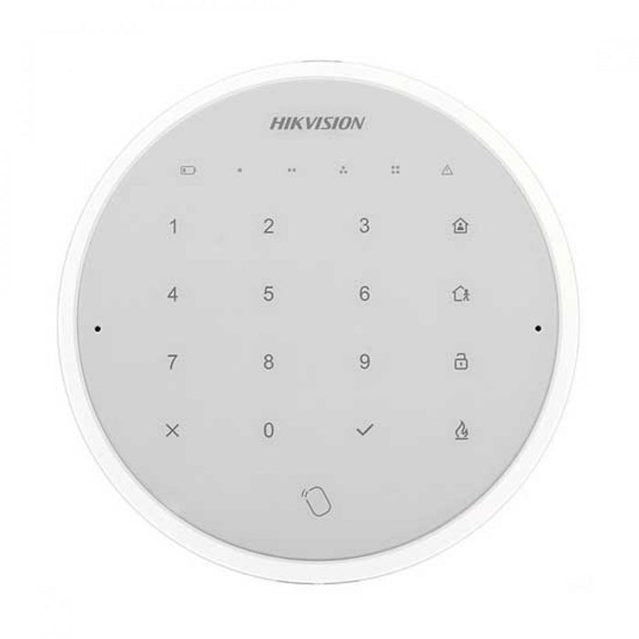 Pyronix Hikvision DS-PKA-WLM-868 Tastiera touch 868MHz allarme Wireless Keypad Hikvision AXIOM Hub Lettore MIFARE corpo bianco