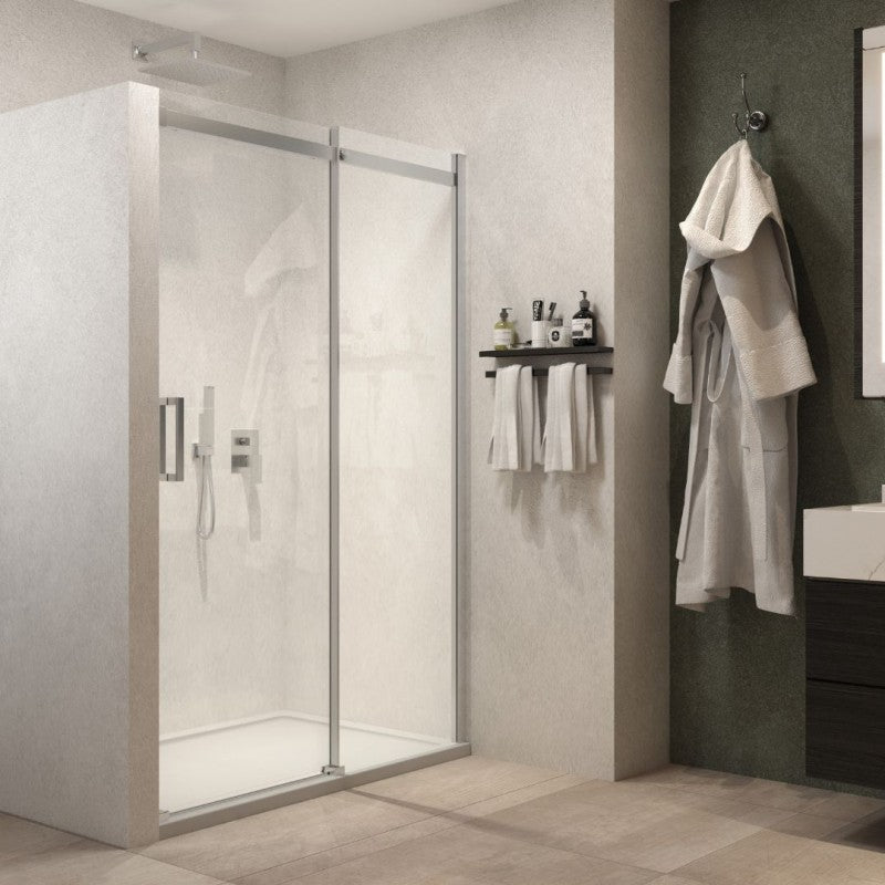 Ix box shower porta doccia scorrevole calla s116 cristallo 6 millimetri chrome *** misure 147-149xh195 trasparente, c...