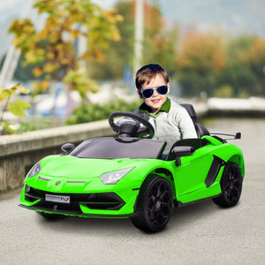 Macchina Elettrica per Bambini 12V con Licenza Lamborghini Aventador SVJ Roadster Verde