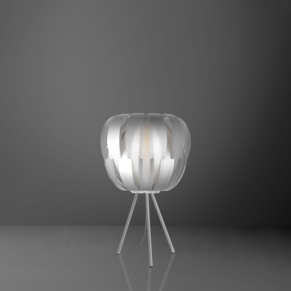 Lampada Da Tavolo Con Treppiede 1 Luce Queen In Polilux Silver Made In Italy