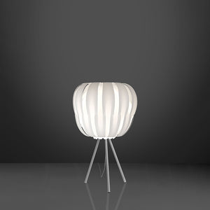 Lampada Da Tavolo Con Treppiede 1 Luce Queen In Polilux Bianco Made In Italy