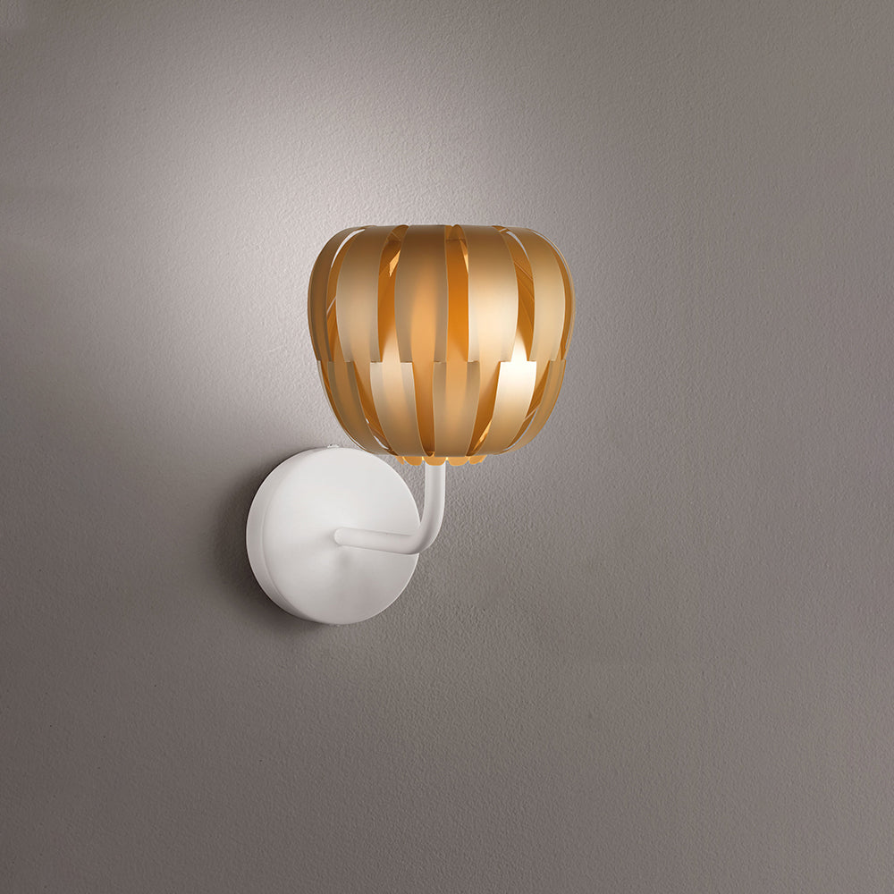 Lampada Da Parete Moderna 1 Luce Queen In Polilux Oro D19 Made In Italy