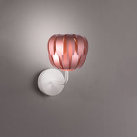 Lampada Da Parete Moderna 1 Luce Queen Polilux Rosa Metallico D19 Made In Italy