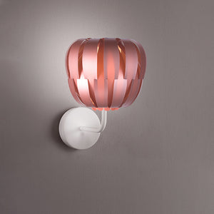 Lampada Da Parete Moderna 1 Luce Queen Polilux Rosa Metallico D29 Made In Italy