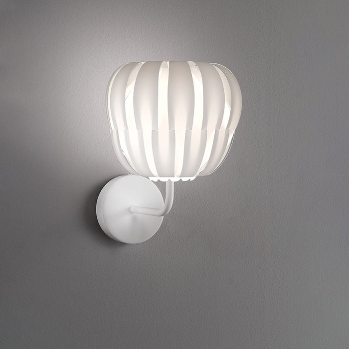 Lampada Da Parete Moderna 1 Luce Queen In Polilux Bianco D29 Made In Italy