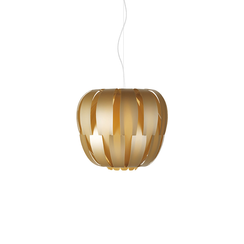 Sospensione Moderna 1 Luce Queen In Polilux Oro D42 Made In Italy